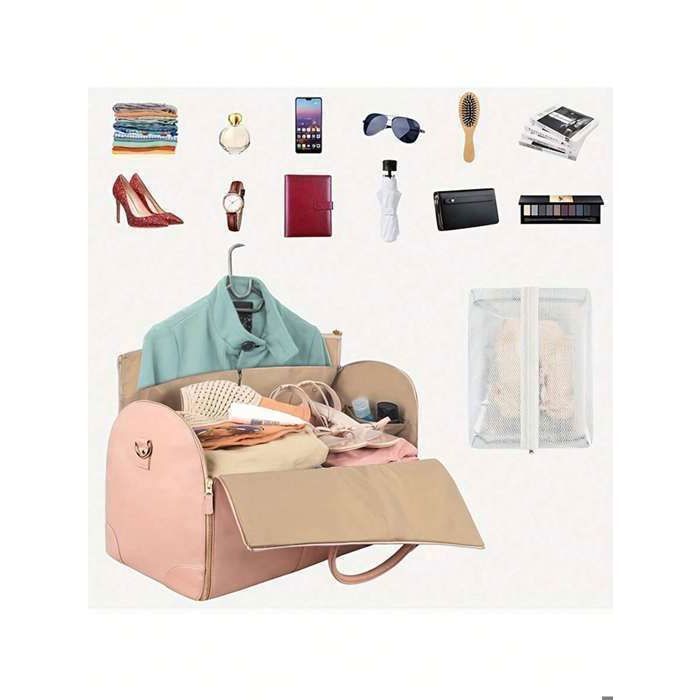 Sac de voyage pliable - Sac à vêtements Foldybag 2 en 1 -  homme et femme - Bagage à main convertible (couleur aléatoire)