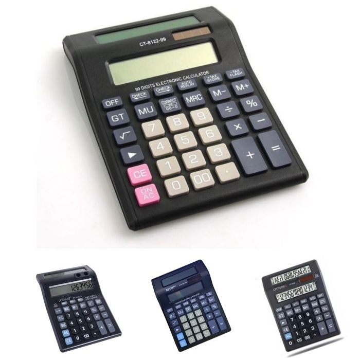 Calculatrice original numérique électronique, double affichage lcd à 12 chiffres (couleure aléatoire)