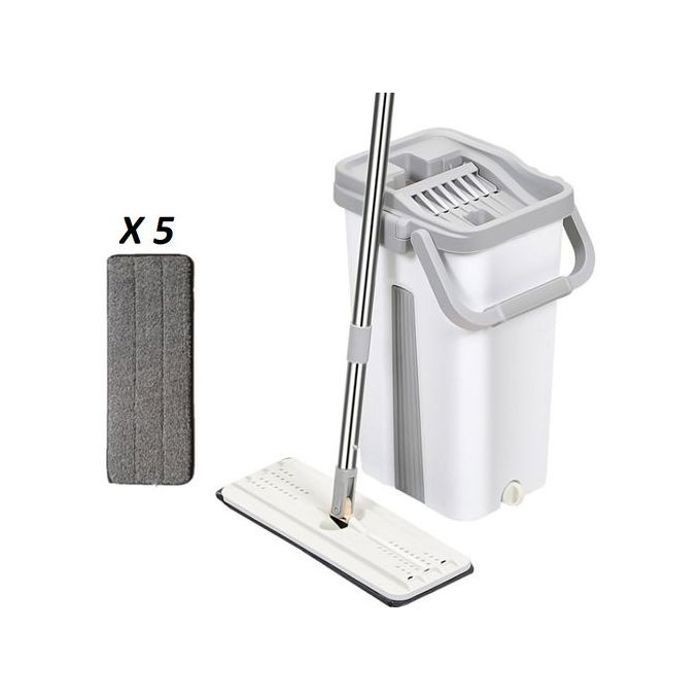 Offfre vadrouille magique pour sol plat sans contact avec 5 pcs de seau