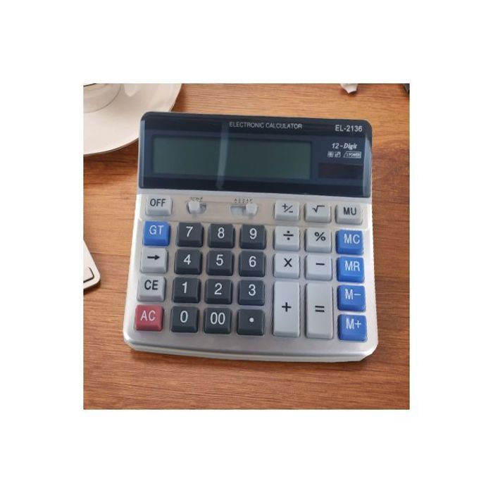 Calculatrice de bureau avec large ecran 12 chiffres