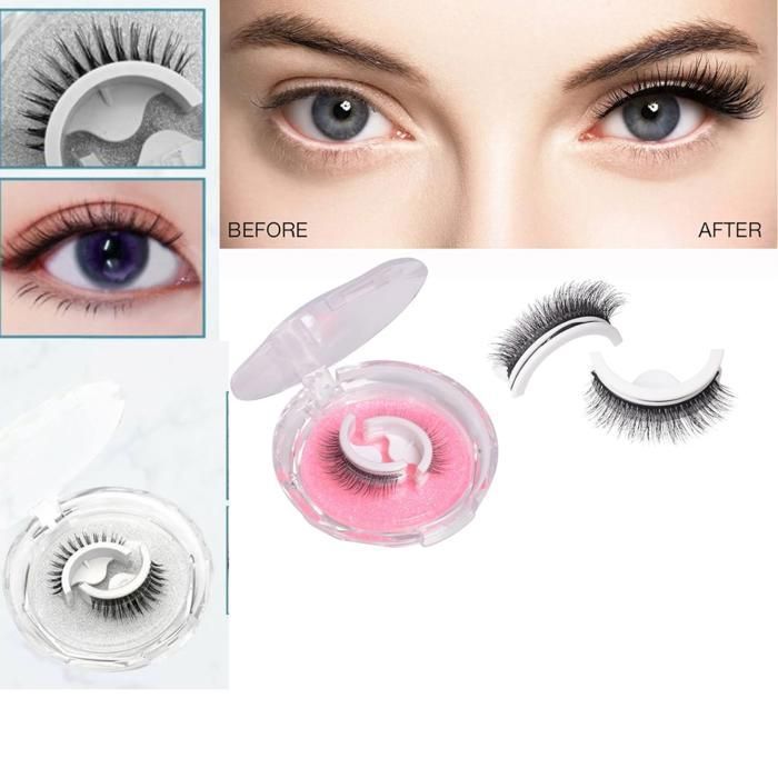Faux cils auto-adhésifs réutilisables longue durée (Couleur aléatoire)