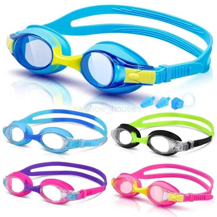 Lunettes de natation anti-uv en silicone enfants et adultes (Couleur aléatoire)