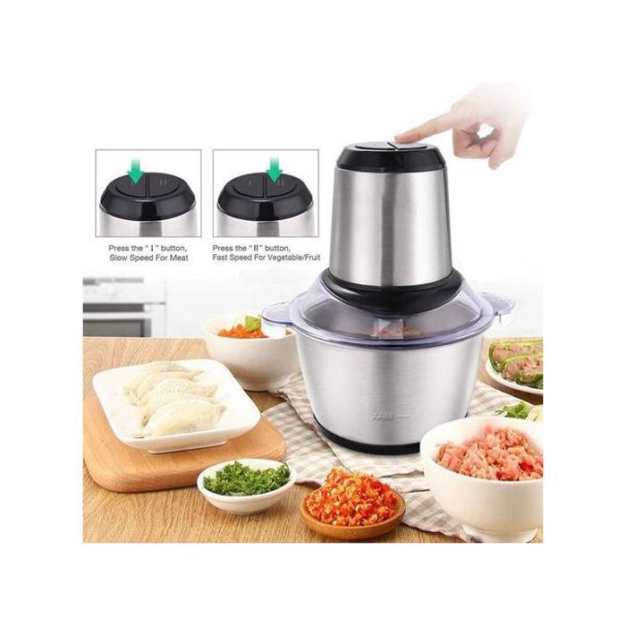 Hachoir à viande électrique avec bol en inox et lames en acier inoxydable