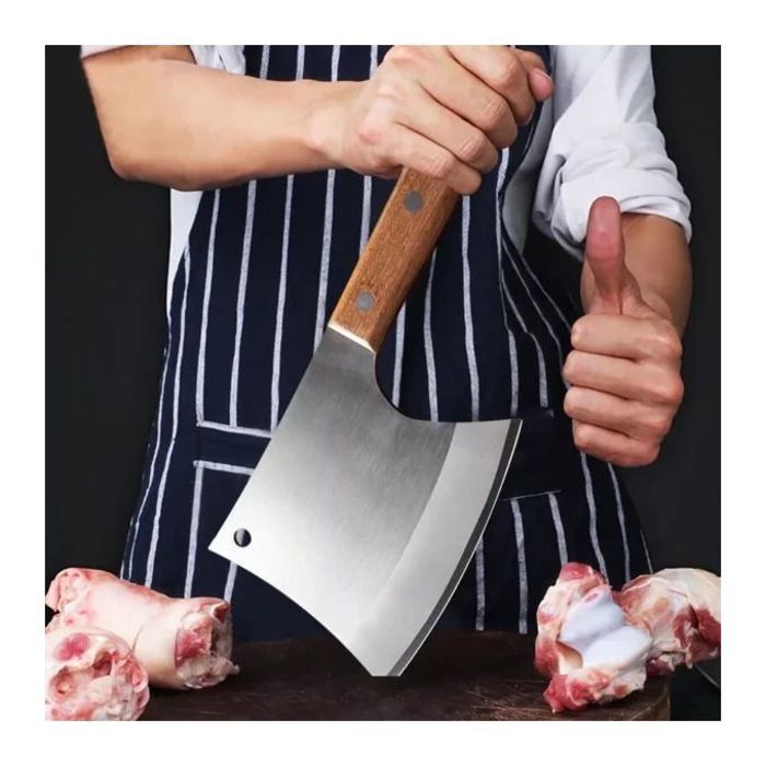 Couteau à couperet pour viande avec manche en bois pour l’aïd adha