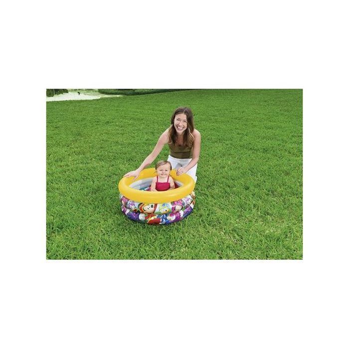 Bestway piscine ronde pour bébés 3 boudins disney mickey mouse 70 x 30 cm
