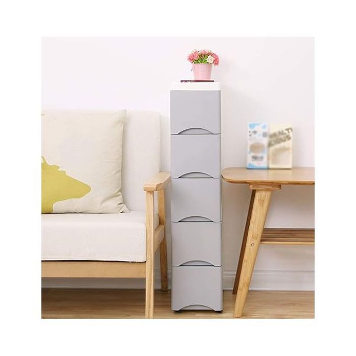 Armoire de stockage en plastique avec 5 étagères réglables