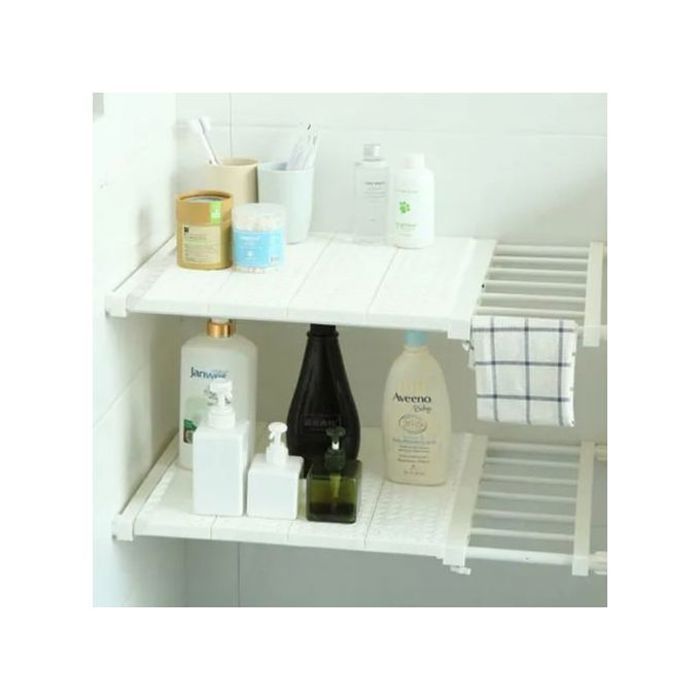 1 pcs Etagères de placard en plastique gain d'espace évolutif 73_125 x 36 cm