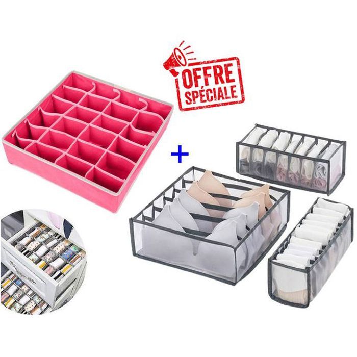 Boîtes de rangement - GENERIC - Pack de 4 - Tissu - Polystère - Design moderne