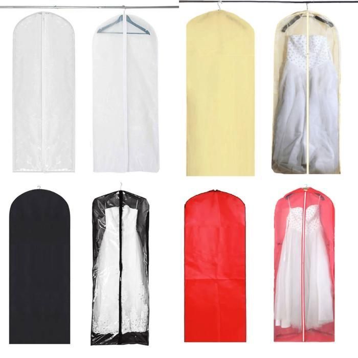 Housse pour vêtements - GENERIC - Protection sur mesure - Non-tissé + PVC - 174cm x 65cm - Couleur aléatoire