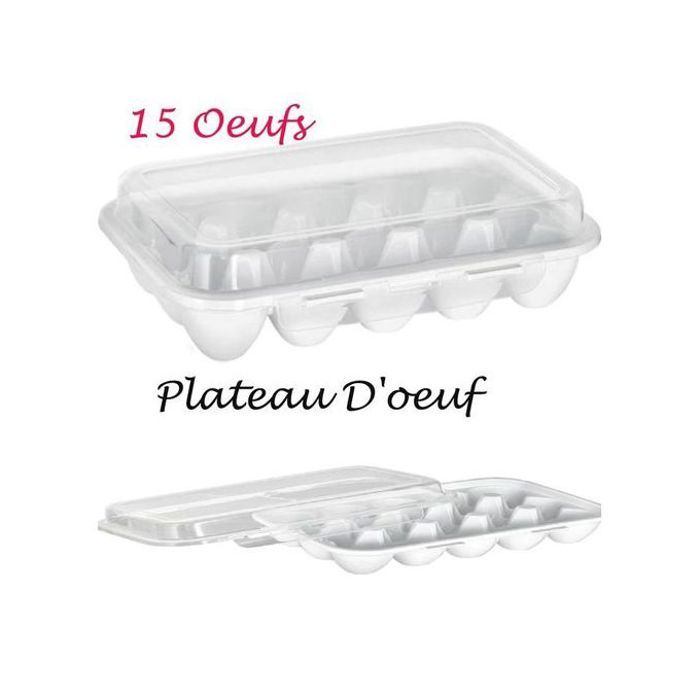 Boîte à œufs - GENERIC - Lot de 15 - Plastique transparent - Empilable - Écologique
