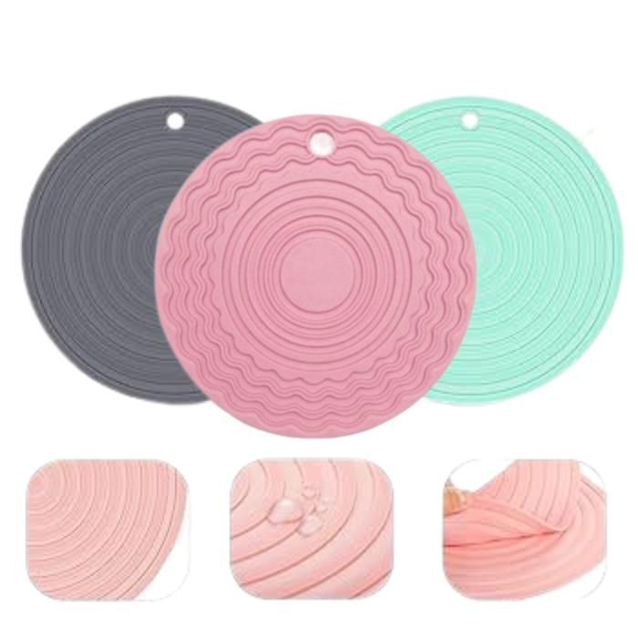 Lot de 2 tapis de table ronds antidérapants et isolants thermiques (Couleur aléatoire)