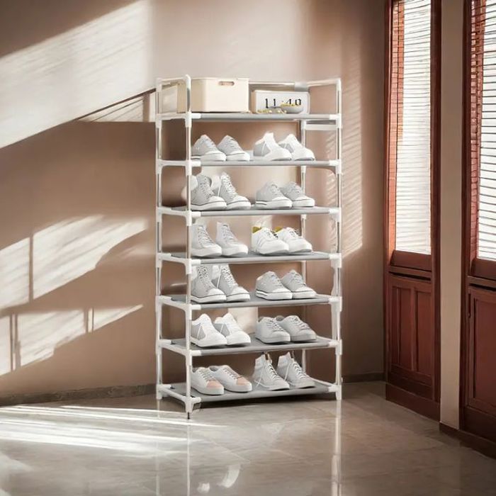 Étagère à chaussures 6 niveaux en plastique