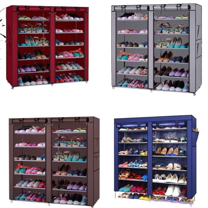 Rangement chaussures avec couvercle,size:118×30×120cm (Couleur aléatoire)