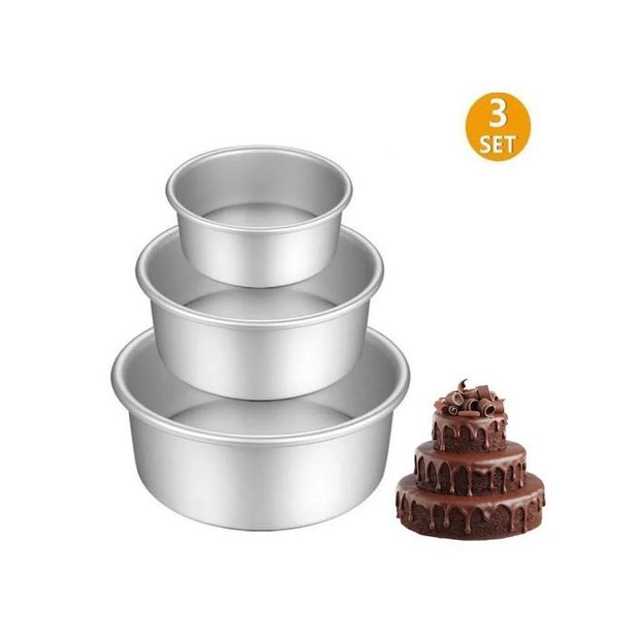 Ensemble de 3 moules à gâteau rond antiadhésif en alliage