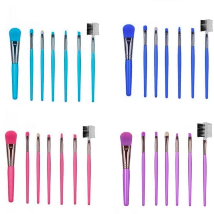 Coffret de 7 pinceaux de maquillage pour fard à paupières  (Couleur aléatoire)