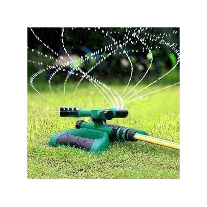 Arroseur de jardin - Grande surface - Rotatif 360° - 3 bras - Irrigation efficace - Vert