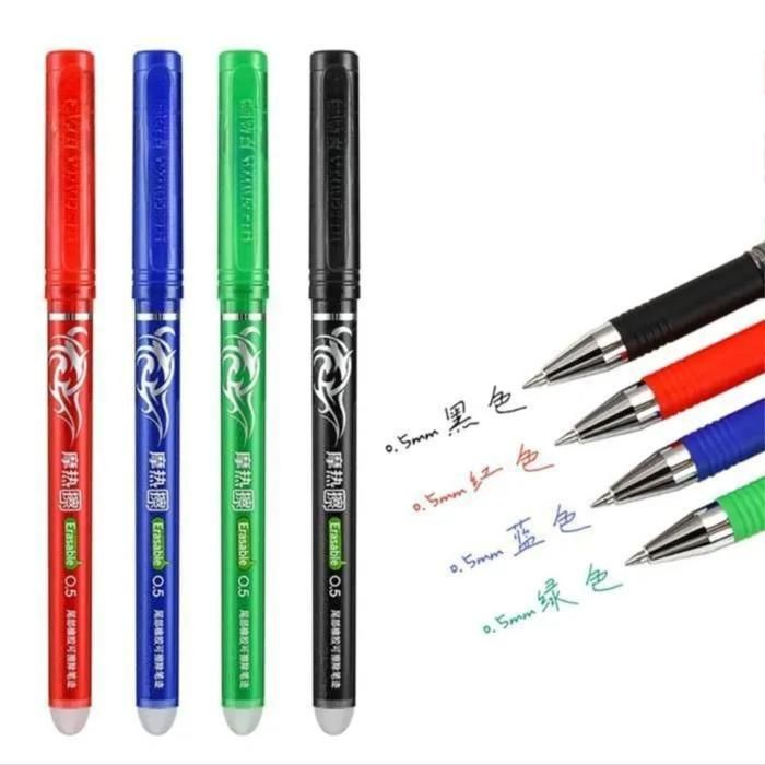 Stylo gel effaçable noir (Couleur et design aléatoire)