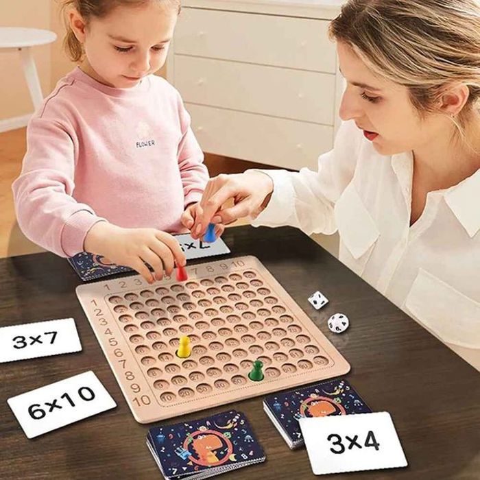 Jeu de société montessori d'addition mathématique en bois