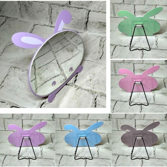 Miroir de maquillage portable en forme de lapin mignon,style et praticité réunis (Couleur aléatoire)