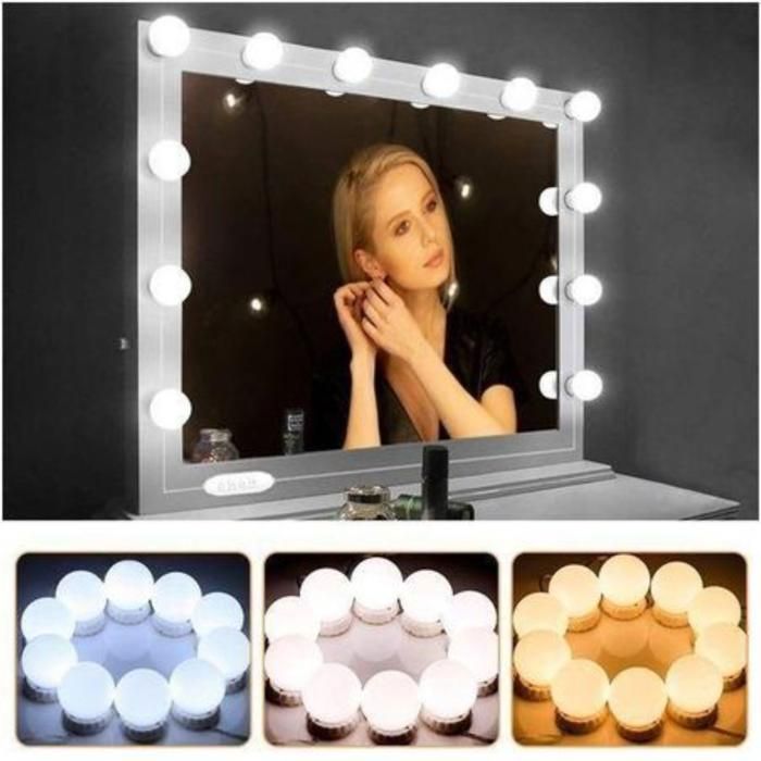 Miroir de maquillage à lumières led dimmables(Couleur aléatoire)