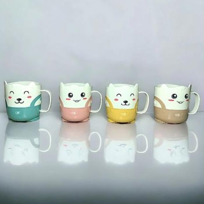 Tasses de brosse à dents domestiques pour enfants (x4)(Couleur aléatoire)