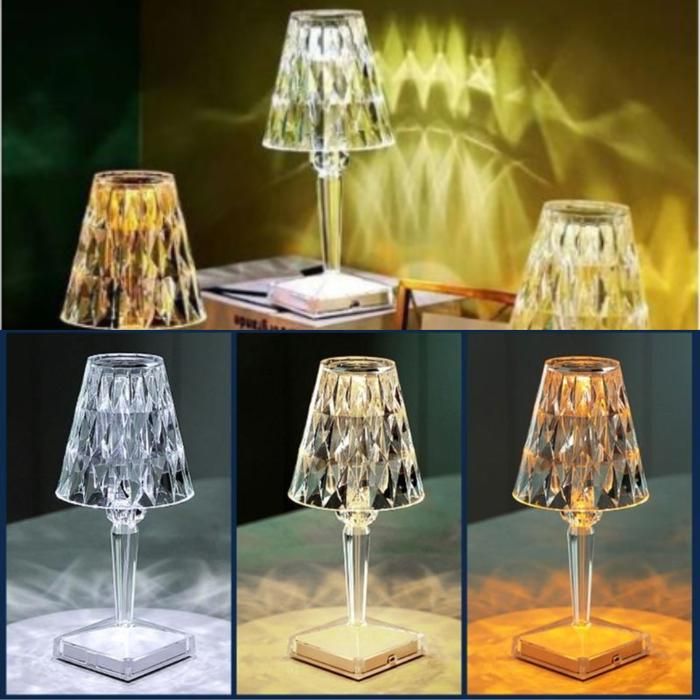 Lampe led tactile en cristal avec câble usb(Couleur aléatoire)