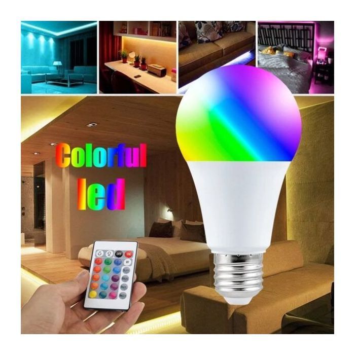 Lampe led e27 16 couleurs télécommandée