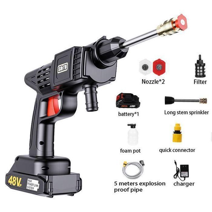 Pistolet lave-auto sans fil haute pression