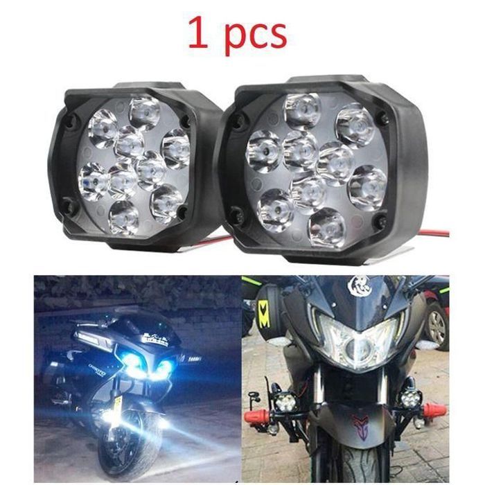 Phare led 900lm étanche 12v pour moto