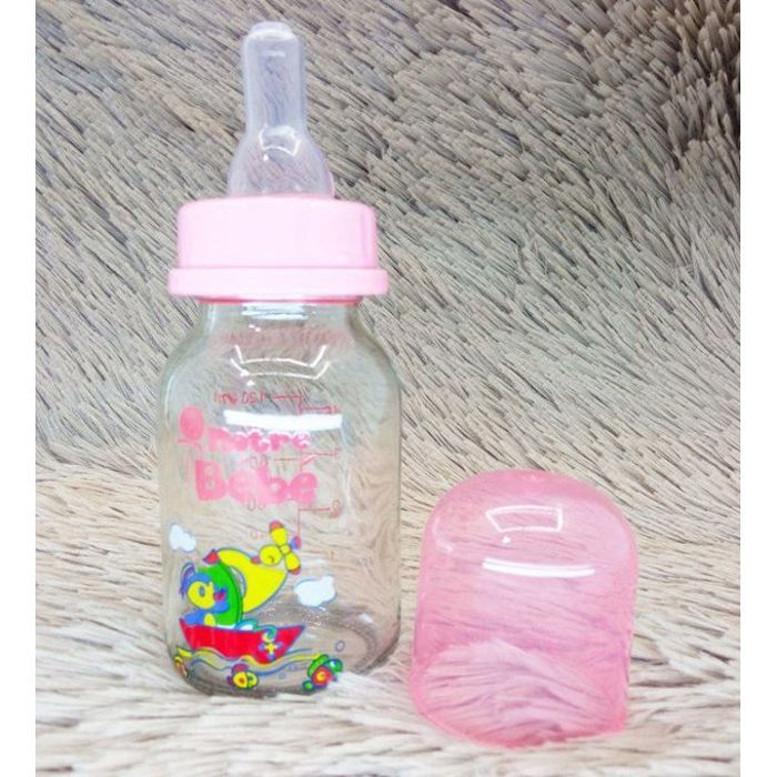 Biberon en verre premium avec couvercle de protection 120ml