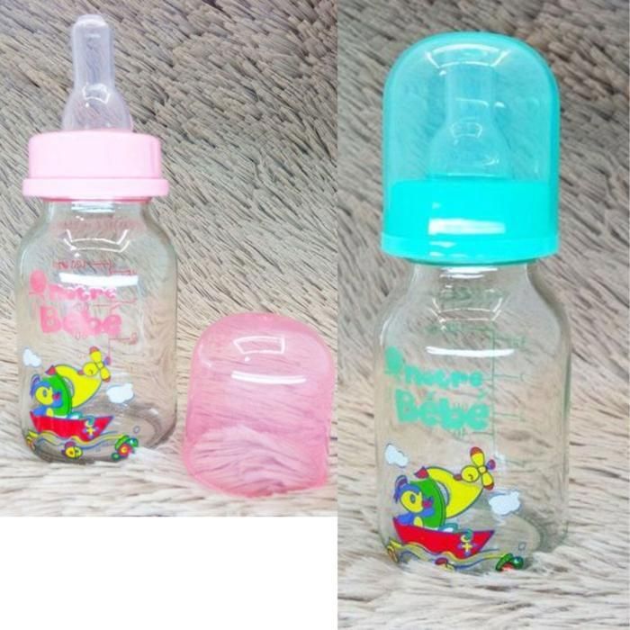 Nouveau biberon en verre anti-colique 120ml, vert (Couleur aléatoire)