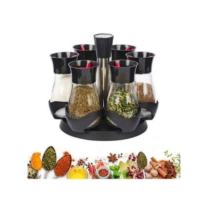 Porte-epices 6 pots à epices support , présentoir à epices de 6 pots