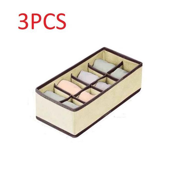 Organisateur de tiroir - GENERIC - 3 pièces - Beige - 31x15x10cm - Tissu non tissé