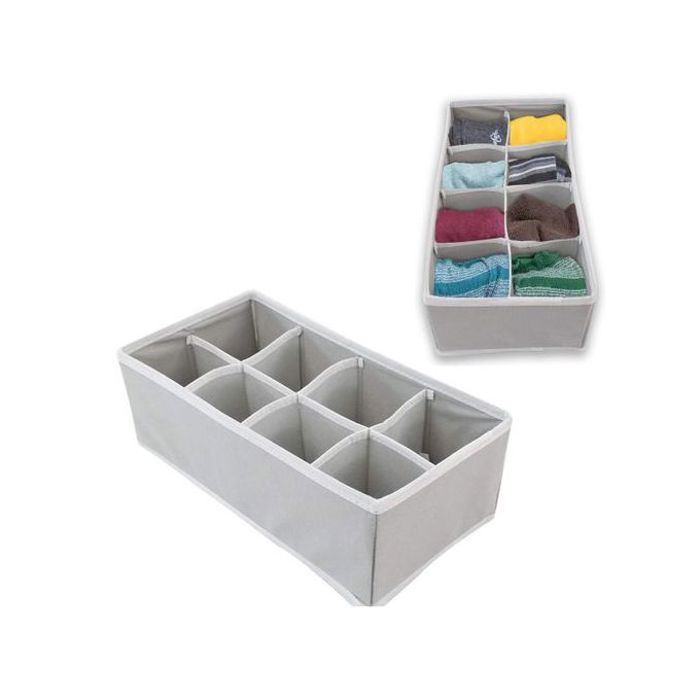 Organisateur de tiroir - GENERIC - Kit de 3 - 31x15x10cm - Tissu non tissé - Gris