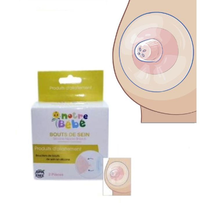 2 bouts de sein, en silicone, spécial allaitement, doux comme la peau