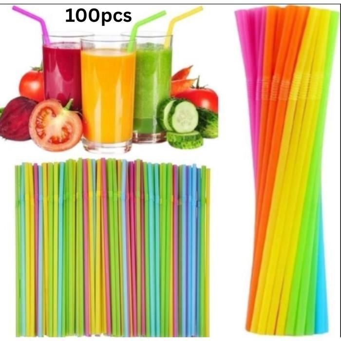 Pailles en plastique réutilisables pour mariage(Couleur aléatoire)