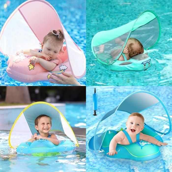 Bouée de natation gonflable pour bébé avec parasol  (Couleur aléatoire)