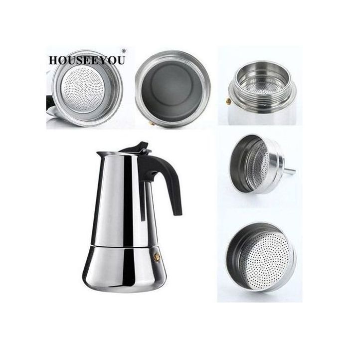 Espresso maker 2 cups cafetière 2tasses pot à café expresso inoxydable