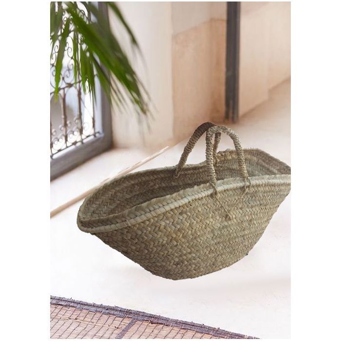 Sac paille brut grand modèle, panier de course, cabas, sac traditionnel, utilisations multiples.