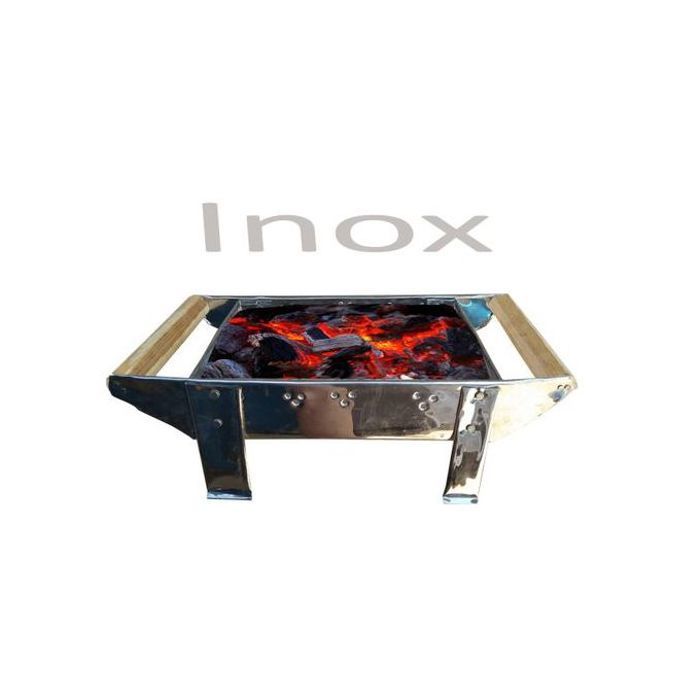 Barbecue inox manuel traditionnel fabriqué à la main