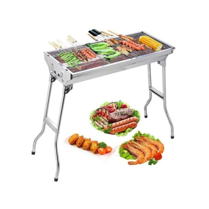 Grill à charbon de bois portable pour l’eid al-adha et pique-niques 73x71x33cm