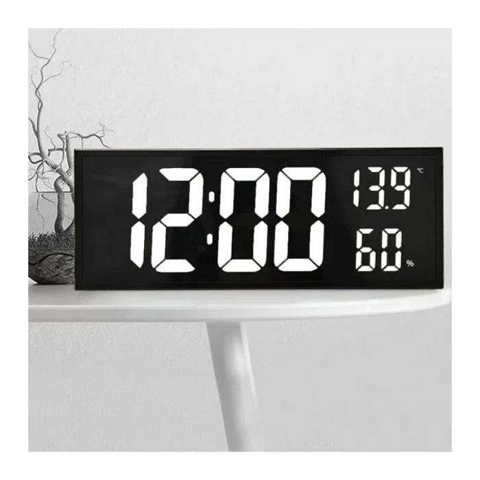 Horloge murale numérique led avec télécommande et température/humidité