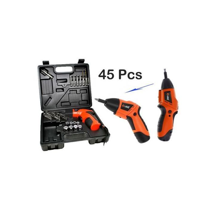 Kit visseuse sans fil 45 accessoires rechargeable