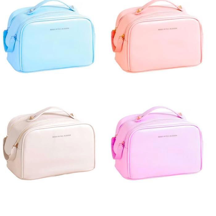 Sac de rangement cosmétique en cuir pour femme (Couleur aléatoire)