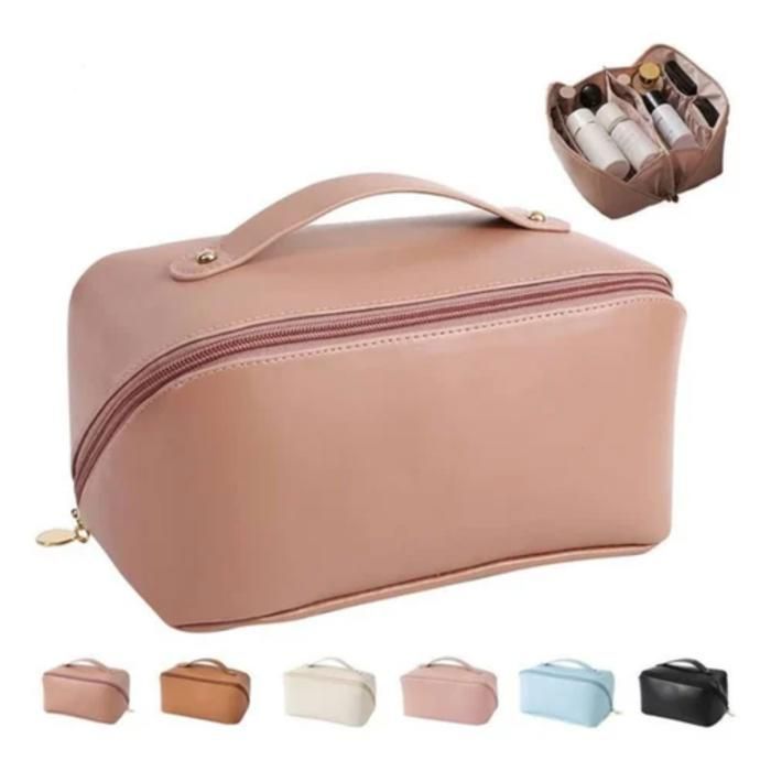 Trousse de maquillage de voyage avec grande ouverture pour femme (Couleur aléatoire)