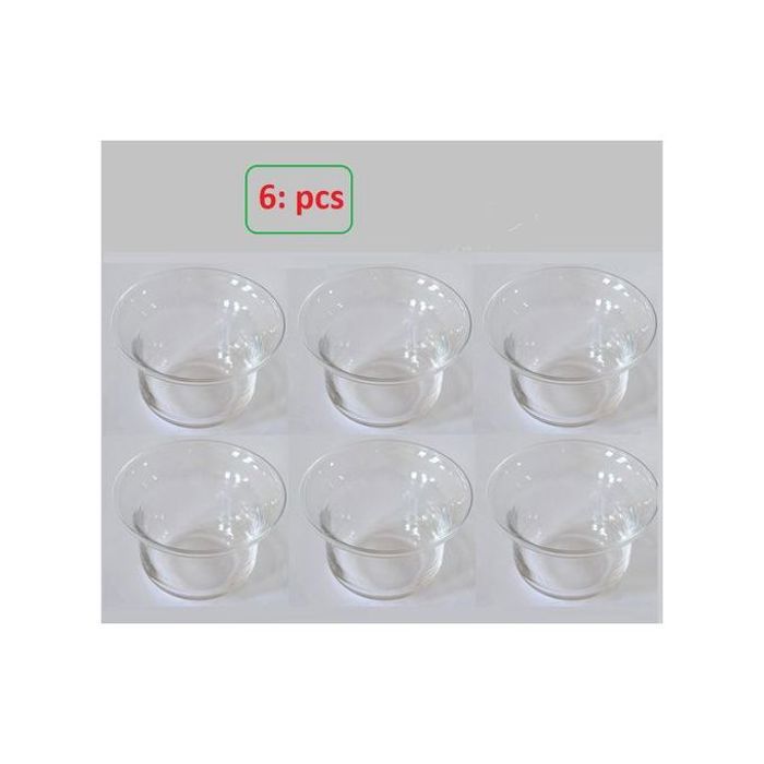 Lot de 6 bols transparents polyvalents pour édulcorants, tiramisu et bougies