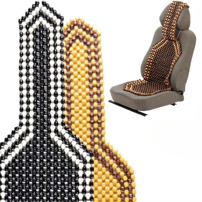 Housse de siège - GENERIC - Universel - Perles de bois - Beige - Ergonomique et décorative