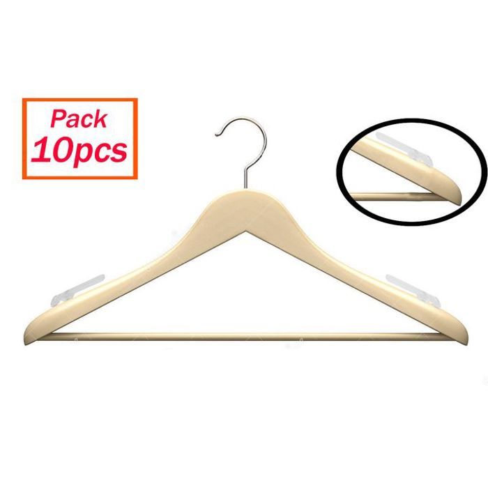 Cintres en bois - GENERIC - Lot de 10 - Marron - Bois massif - Classique