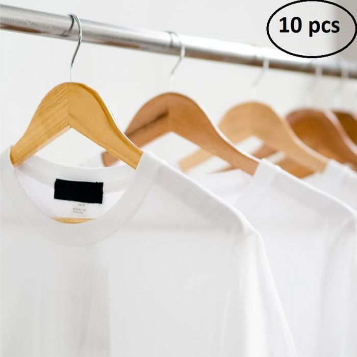 Cintres en bois - GENERIC - Set de 10 - Crochet rotatif 360° - Économiseur d'espace - Durable