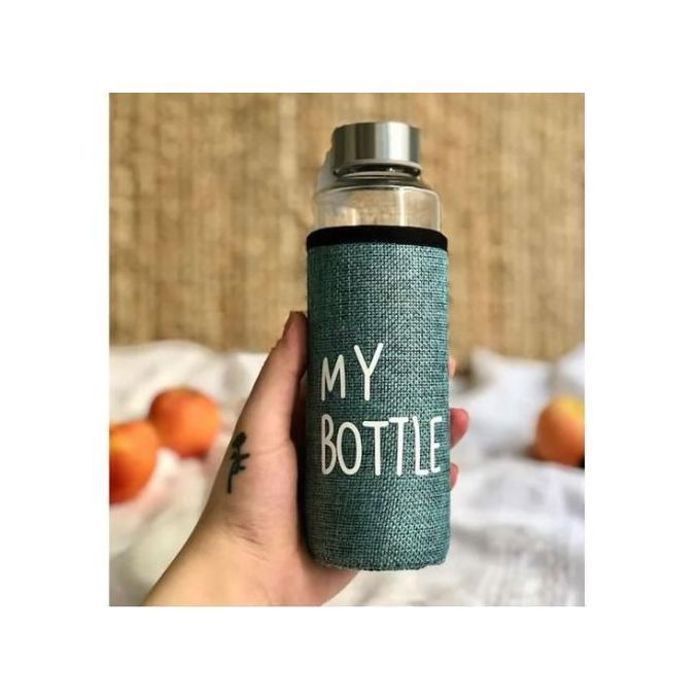 Bouteille d’Eau en Verre avec Housse Protectrice Bouteille en Verre - 500 ml - Couleur aléatoire